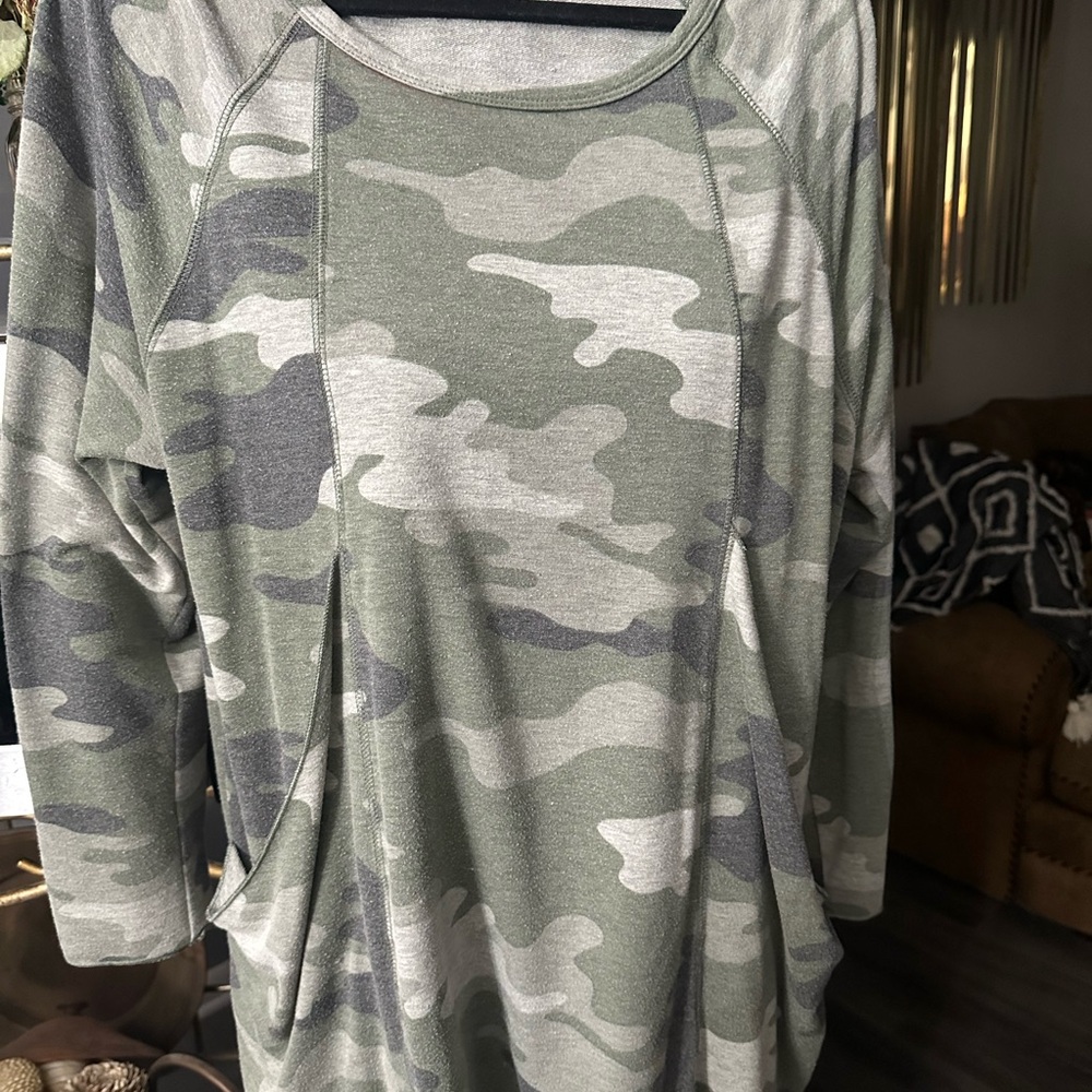 Camouflage Print Women's Top